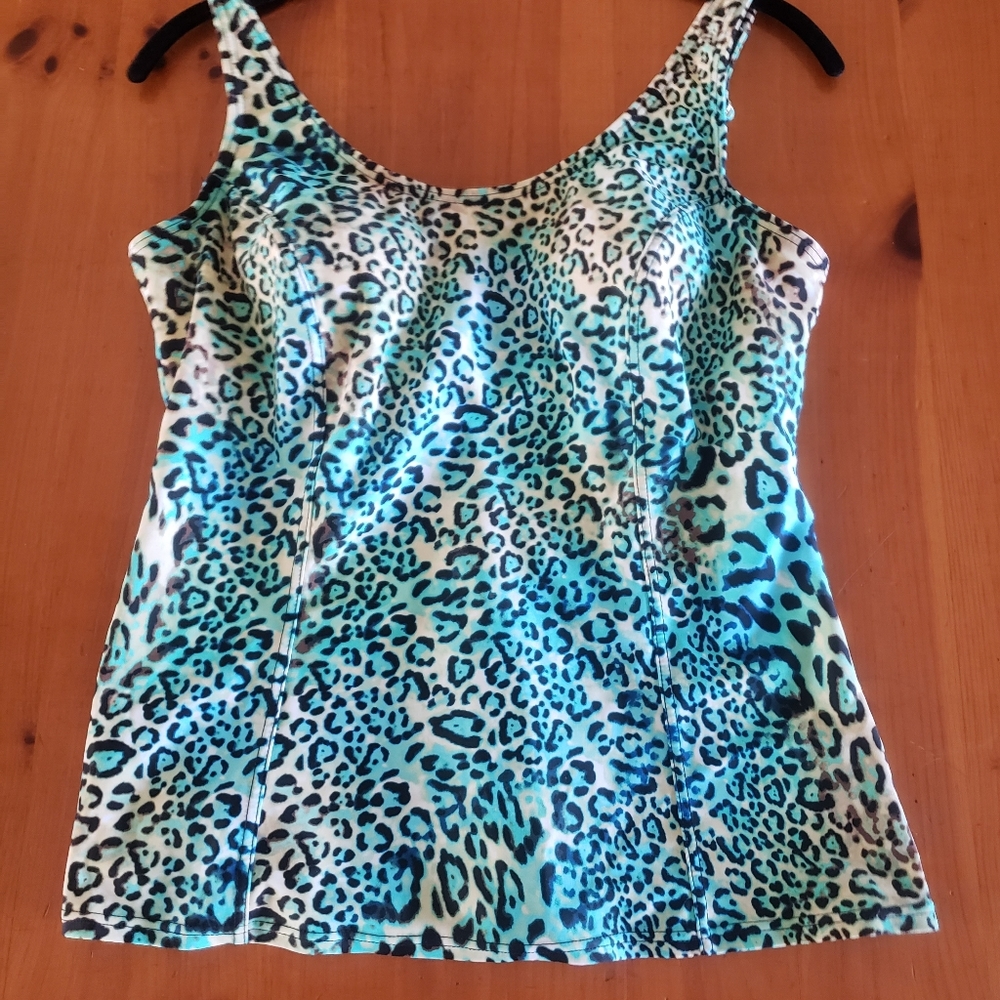 ST JOHN’S BAY leopard print tankini top